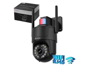 Caméra de sécurité extérieure ptz dôme 4k wifi double bande avec détection ia, projecteur couleur et sirène