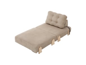 Fauteuil convertible <strong>MODENVIE</strong> <strong></strong> Velours côtelé beige vendu A l'unité