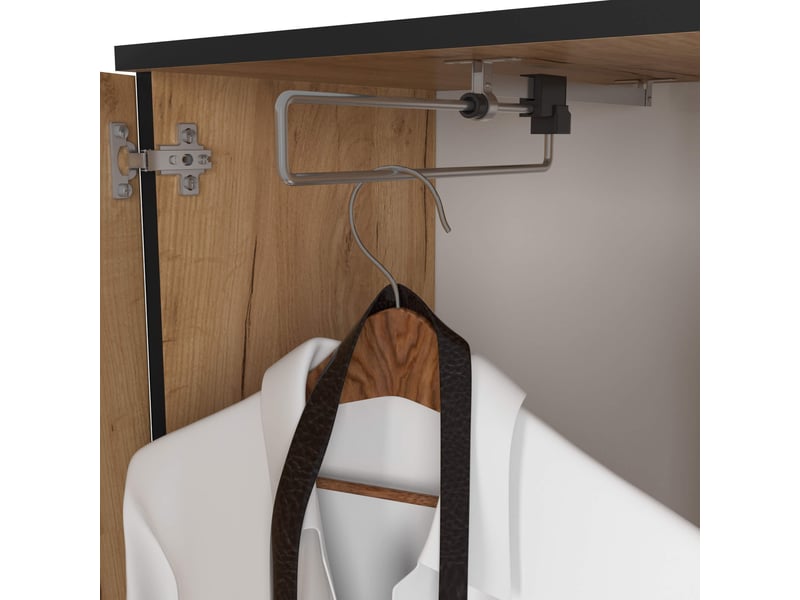  Ensemble de meubles d'entrée entro chêne craft avec armoire et miroir 95 cm 3 portes 1 tiroir 7 étagères 95x35x183 cm Ensemble d'entrée ENTRO - Conforama D