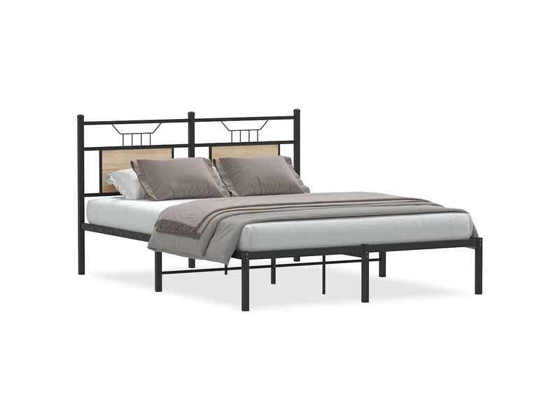  Lit double- lit adulte -  cadre de lit sans matelas chêne sonoma 150x200 cm  - Conforama A