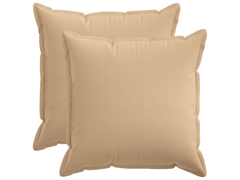Lot de 2 coussins avec oreiller, coussins décoratifs houten crème lin synthétique cf51163 - Conforama B