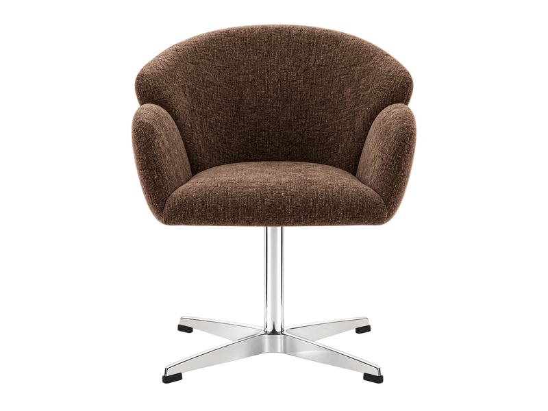  Chaise de salle à manger pivotante 360°, velours marron, acier inoxydable, 64x64x78 cm  - Conforama A