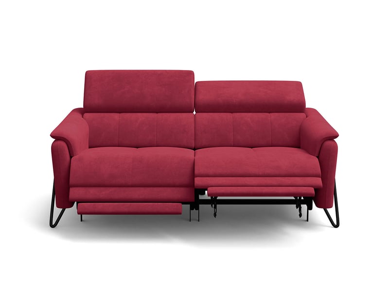  Canapé 3 places roden, 2x relax, tissu velours bordeaux RODEN - Conforama C