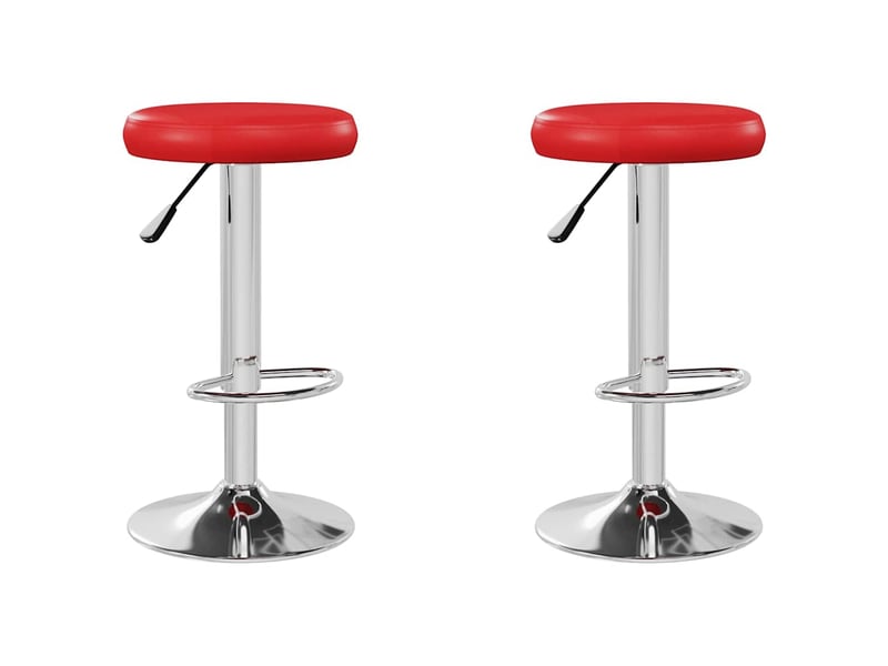  Lot de 2 tabouret de bar, chaise de bar rouge similicuir shl39298  - Conforama A