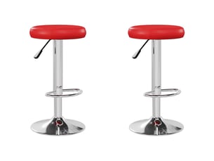 Lot de 2 tabouret de bar, chaise de bar rouge similicuir shl39298