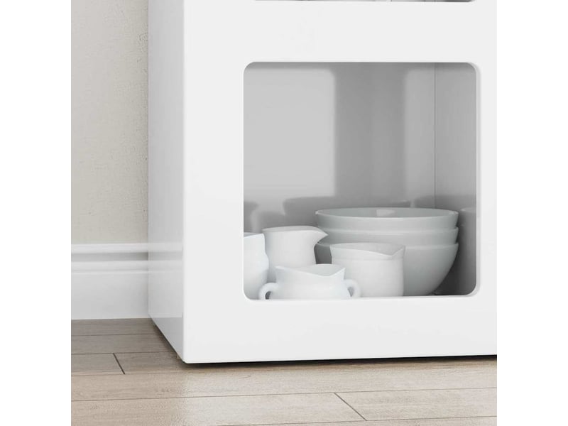 Buffet - bahut - meuble de rangement elst blanc brillant 59 x 35 x 80,5 cm bois d'ingénierie - Conforama E