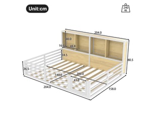 Lit mezzanine 140x200 cm <strong></strong>  <strong></strong> coloris blanc
