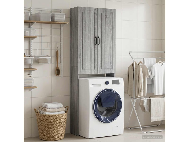 Armoire de toilette, meuble de toilette utrecht sonoma gris 66x25.5x190 cm - Conforama B