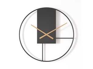 Horloge murale vintage style industriel, design simple et silencieux pour salon, sans piles, 50 cm, noir