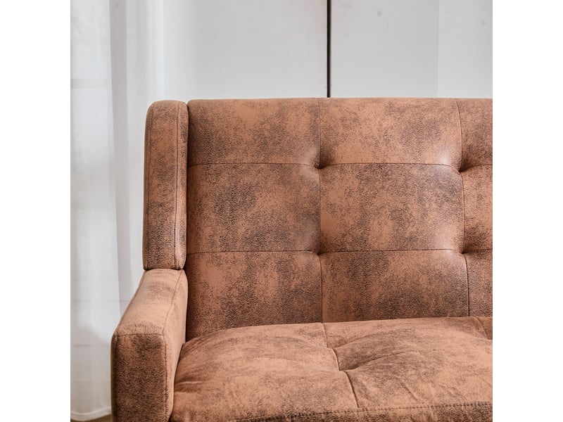  Banquette 2 places café en lin premium, pieds bois massif antidérapants, mousse haute densité, capitonnée, salonchambrebureau  - Conforama C