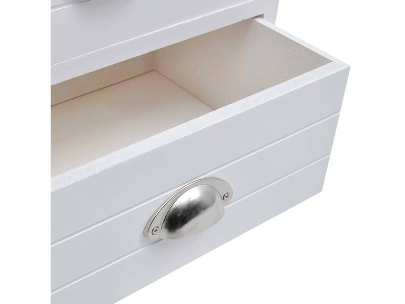  Lot de 2 table de chevet - cabinet de chevet - table de nuit en style français blanc  - Conforama D