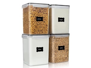 Boite rangement cuisine sans bpa pour farine sucre cereales pâtes lot de 2 5.2l