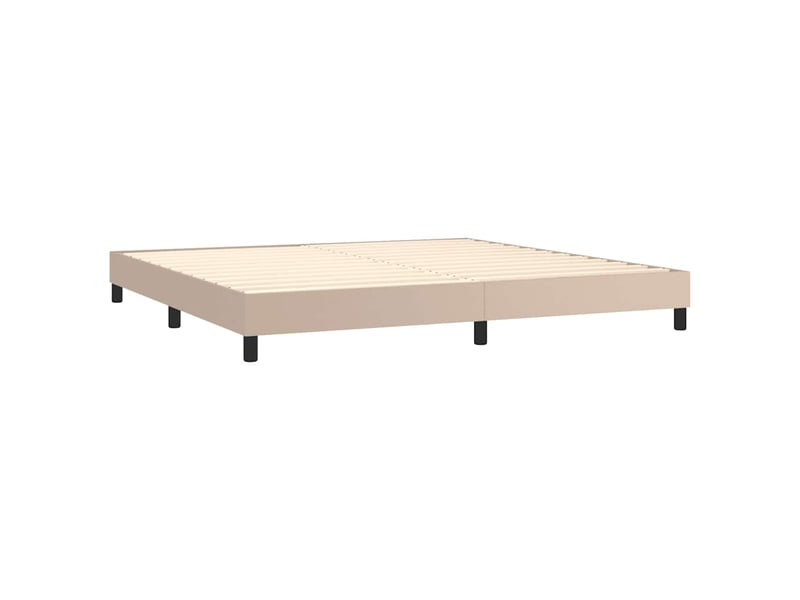  Lit double- lit adulte -  cadre de lit à lattes cappuccino 200x200 cm similicuir  - Conforama C