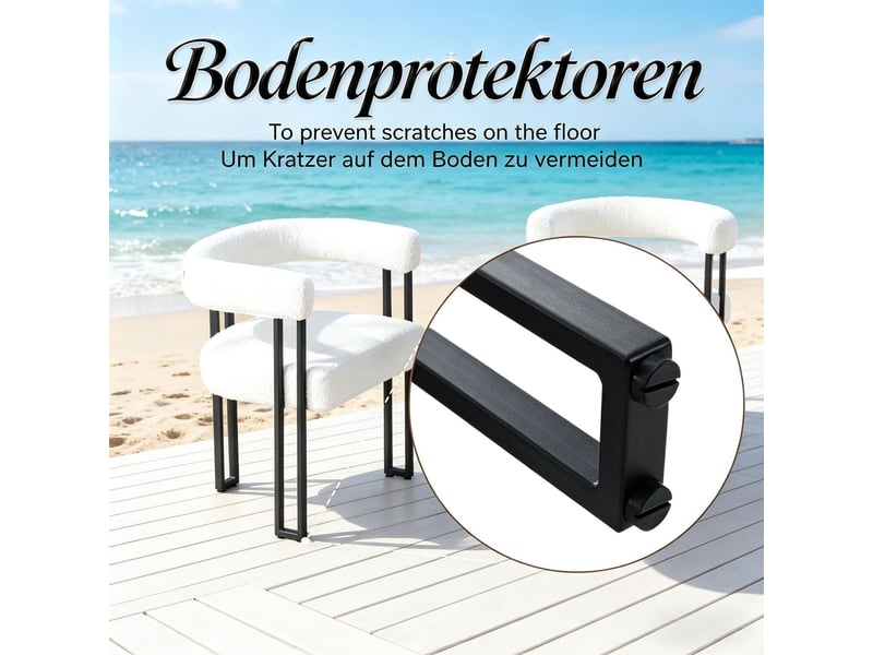 Chaises de lecture chaise confortable dossier et accoudoir monobloc chaise de café chaise de maquillage - Conforama E