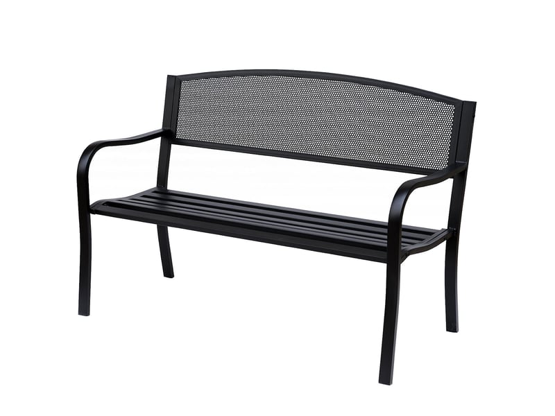 Banc de jardin 2 places en acier noir 127 x 60 x 87 cm
