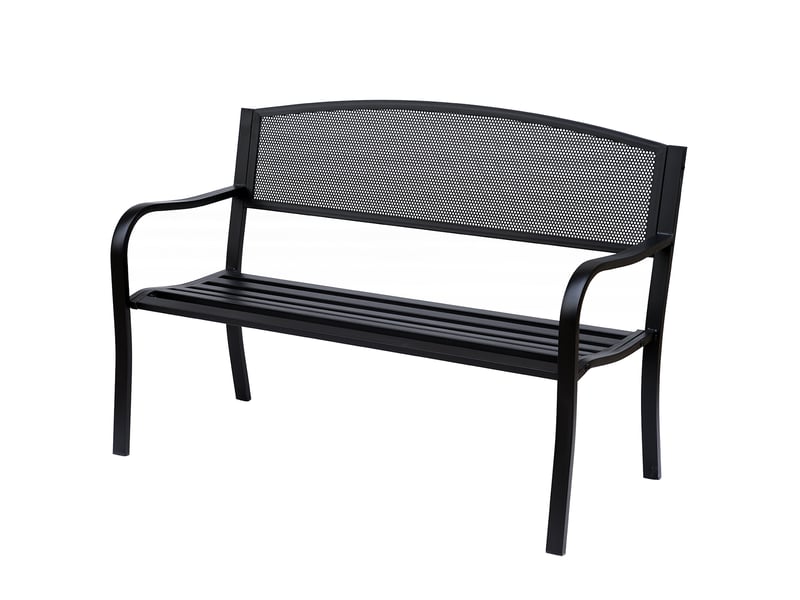  Banc de jardin 2 places en acier noir 127 x 60 x 87 cm  - Conforama A