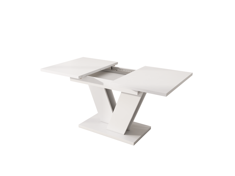 Table extensible blanche avec pied en v 120-160 x 80 cm Fay Lum - Conforama R
