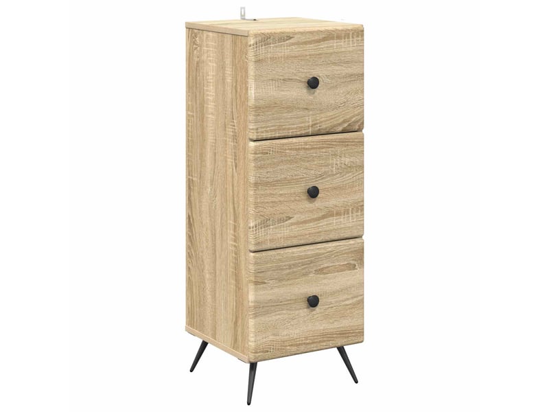  Armoire de rangement bureau, armoire à tiroirs chêne sonoma 33 x 34,5 x 90 cm shl6332  - Conforama A