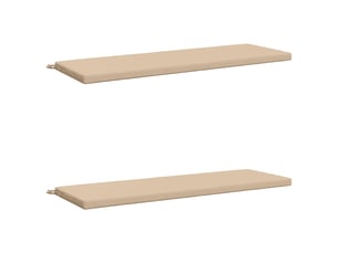Lot de 2 coussins de banc, coussins d'assise soest 100 % polyester crème cf56792