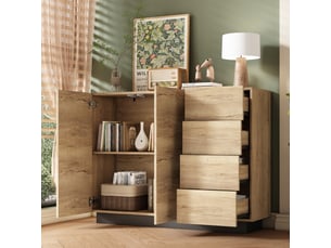 Buffet 2 porte(s)  4 tiroir(s) OSUPNESSEE  - 120 cm coloris noir 