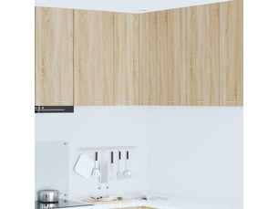 Meuble de rangement cuisine, armoire suspendue chêne sonoma et blanc 57x57x80cm