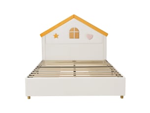 Lit cabane 140x200 cm <strong></strong> <strong></strong> coloris beige