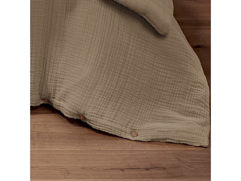  Housse de couette 240x260 cm gaze de coton iris ficelle PD25000 - Conforama C