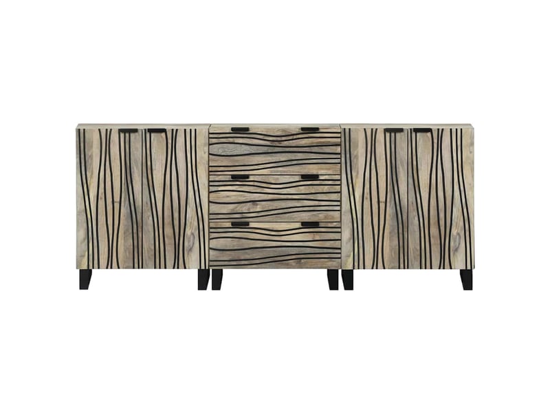  Ensemble de buffet - bahut - meuble de rangement 3 pc blanc 180 x 33 x 75 cm  - Conforama E
