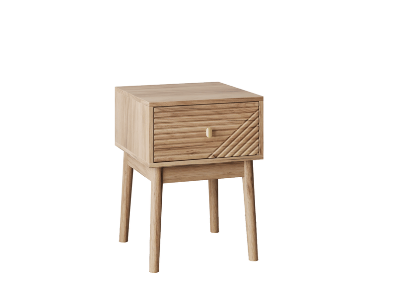  Lot de 2 tables de chevet 40x40x55 cm coloris chêne clair avec tiroir  - Conforama A