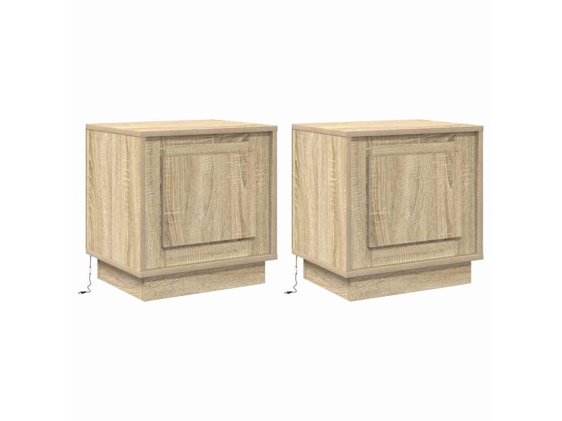 Table de chevet 2 pièces chêne sonoma 44 x 34,5 x 45 cm - Conforama A