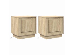 Table de chevet 2 pièces chêne sonoma 44 x 34,5 x 45 cm