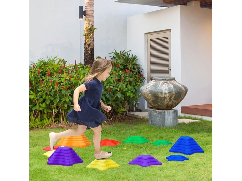  Pierres d'équilibre enfant 23 à 40,5 cm – multicolores – antidérapantes et empilables, jusqu'à 80 kg  - Conforama B