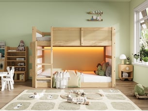 Lit superposé 90x200 cm BIQZUYA   coloris naturel