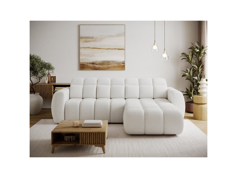  Canapé d'angle électrique fanoti 3 places beige – angle droit – version 2  - Conforama B