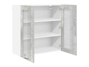 Armoire suspendue moderne 80 x 31 x 80 cm grand espace de rangement intérieur en bois d'ingénierie gris béton 02_0053364