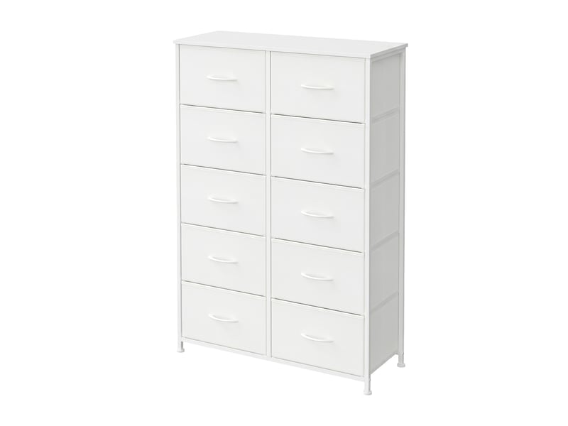  Commode, 10 tiroirs en tissu non-tissé, pour chambre, blanc  - Conforama A