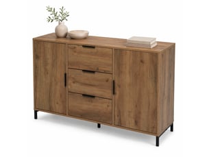 Buffet 2 porte(s) 3 tiroir(s) <strong>HAVRYA</strong> <strong></strong> - 120 cm coloris marron