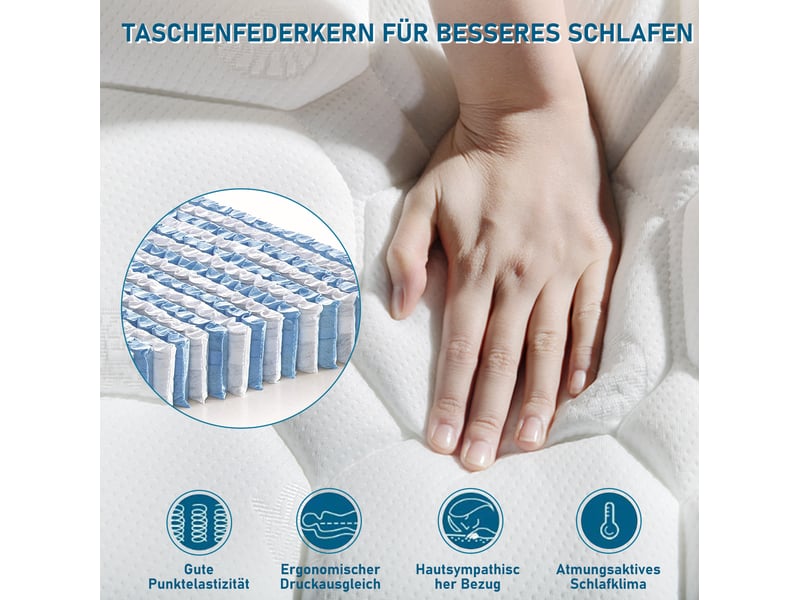  Lit coffre 160 × 200 cm 2 places avec led, usb, type-c, rangement hydraulique et matelas inclus, en lin gris  - Conforama E