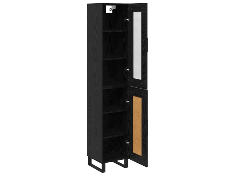  Buffet - haut armoire chêne noir 34,5 x 34 x 180 cm bois d'ingénierie  - Conforama E