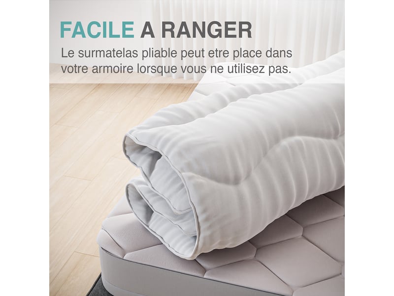  Casabel surmatelas nuage 150 x 200 cm en microfibre, confort optimal, moelleux et respirant  - Conforama E