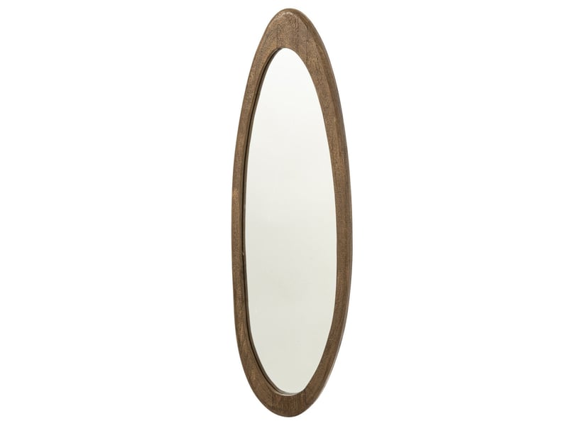  Miroir mural ovale en bois nils 100cm marron  - Conforama A