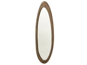 Miroir mural ovale en bois nils 100cm marron