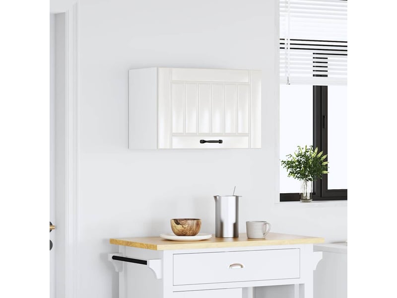  Armoire murale de cuisine lucca blanc brillant bois ingénierie shl5728  - Conforama C