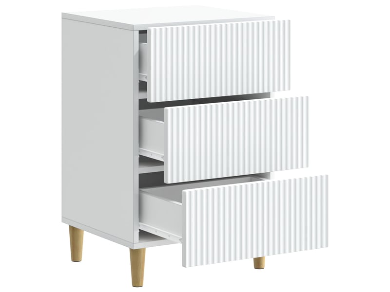 Table de chevet - cabinet de chevet - table de nuit blanc 43 x 41 x 66,5 cm bois d'ingénierie - Conforama C