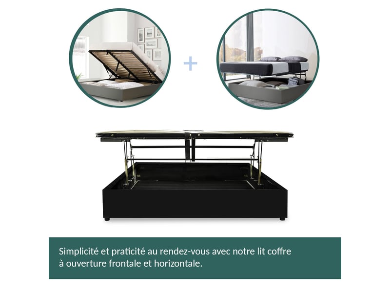  Ensemble lit coffre parallèle et matelas hôtelier ibiza 160x200 cm - velours côtelé terra cotta PREMIUM - Conforama D