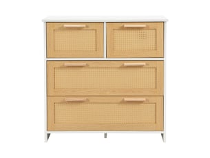 Chiffonnier 4 tiroir(s)    <strong>NAHILIMI</strong> <strong></strong> coloris blanc largeur 80 cm hauteur 38 cm