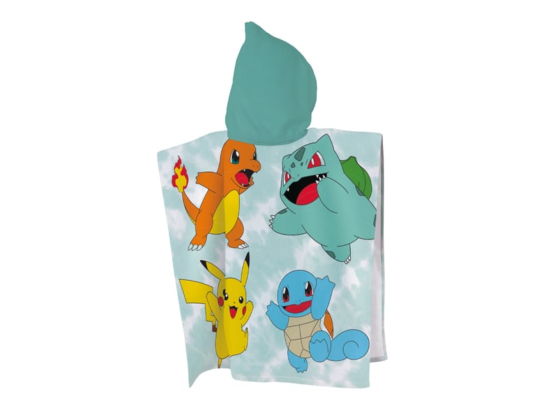  Cape de bain imprimée 100% coton, pokemon green 60x120cm  - Conforama B