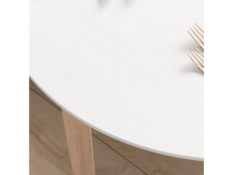  Table de cuisine 75 x 76 cm style campagne table de salle à manger rond 2 personnes bois massif blanc  - Conforama D