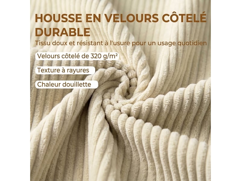  Banc coffre beige 150 cm avec accoudoirs enroulés, rangement bout de lit  - Conforama D