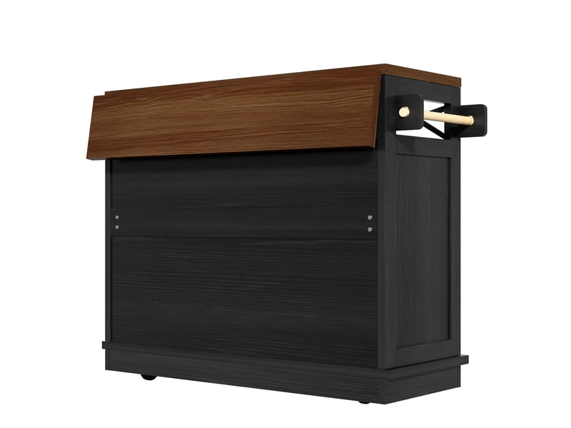  Desserte 3 portes 3 tiroirs coloris noir mdf et métal desserte noir - Conforama E